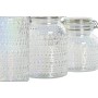 Set di 3 Barattoli Home ESPRIT Trasparente Metallo Cristallo 1,2 L 3 Pezzi di Home ESPRIT, Conservazione di alimenti - Rif: S...