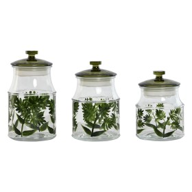 Set di 3 Barattoli Home ESPRIT Verde Cristallo 1,2 L 3 Pezzi di Home ESPRIT, Conservazione di alimenti - Rif: S3059513, Prezz...