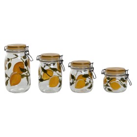 Set de 4 Boites Home ESPRIT Jaune Verre Fer 1,5 L 4 Pièces de Home ESPRIT, Stockage des aliments - Réf : S3059514, Prix : 21,...