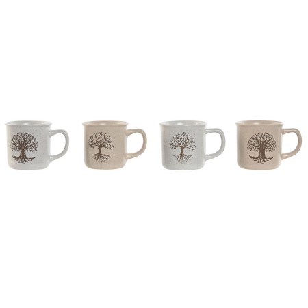 Mug Home ESPRIT White Beige Traditional Tree of Life 330 ml (4 Units) by Home ESPRIT, Cups - Ref: S3059530, Price: 9,81 €, Di...