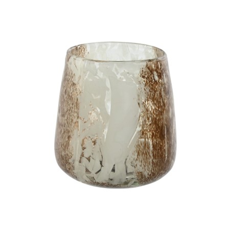 Candleholder Home ESPRIT White Brown Crystal 12 x 12 x 12,5 cm | Tienda24 - Global Online Shop Tienda24.eu