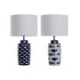 Lampada da tavolo Home ESPRIT Azzurro Bianco Ceramica 50 W 220 V 28 x 28 x 49 cm (2 Unità) di Home ESPRIT, Lampade da tavolo ...