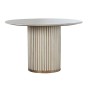 Table de Salle à Manger Home ESPRIT Blanc Naturel Marbre Bois de manguier 120 x 120 x 76 cm de Home ESPRIT, Tables - Réf : S3...