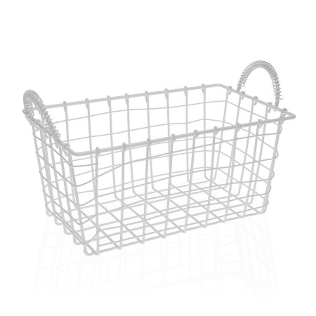 Multi-purpose basket Versa White Steel 23 x 14,5 x 37 cm | Tienda24 - Global Online Shop Tienda24.eu