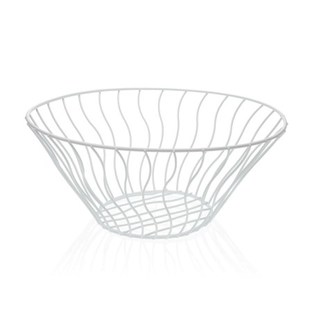 Fruit Bowl Versa White Metal Ceramic Steel 28 x 11,5 x 28 cm by Versa, Bowls and large cups - Ref: S3411608, Price: 5,78 €, D...