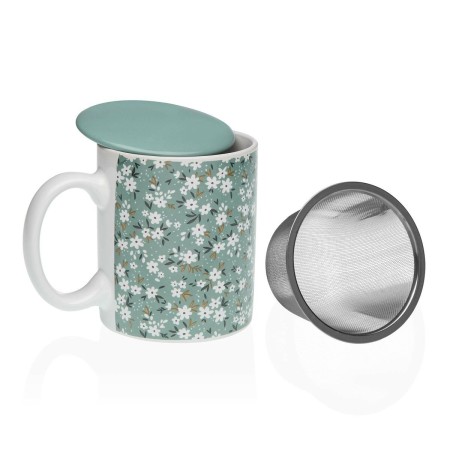 Cup with Tea Filter Versa Bellis Green Stoneware by Versa, Cups - Ref: S3412072, Price: 6,12 €, Discount: %