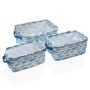 Conjunto de Cestas Versa Aqua Peixes Têxtil 18 x 14 x 28 cm 28 x 18 x 14 cm de Versa, Organizadores de cosméticos - Ref: S341...