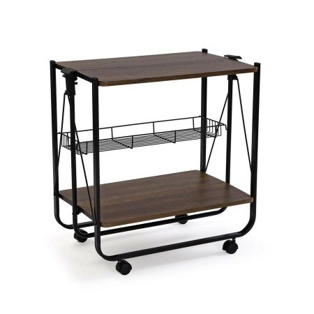 Kitchen Trolley Versa Black PVC Metal MDF Wood 40 x 70 x 68 cm | Tienda24 - Global Online Shop Tienda24.eu