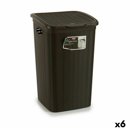 Panier à linge Stefanplast Elegance Marron Plastique 50 L 36,5 x 54,5 x 38 cm (6 Unités) de Stefanplast, Corbeilles à linge -...