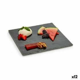 Plateau apéritif Noir Ardoise 25 x 0,5 x 25 cm (12 Unités) de Kinvara, Plats et plateaux - Réf : S3623518, Prix : 33,11 €, Re...