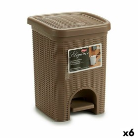 Pedal bin Stefanplast Elegance Black Beige Plastic 6 L (6 Units) by Stefanplast, Wastebaskets - Ref: S3623539, Price: 52,54 €...