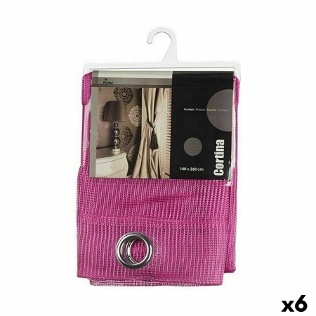 Curtain 140 x 260 cm Grille Fuchsia (6 Units) by Gift Decor, Curtains - Ref: S3623628, Price: 36,00 €, Discount: %