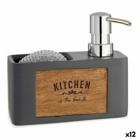 2-in-1 Soap Dispenser for the Kitchen Sink Quttin Grey White Plastic (21,5 x 8 x 20 cm) | Tienda24 - Global Online Shop Tienda24.eu