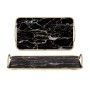 Tray Marble Black Golden Metal Glass 35 x 4,5 x 20 cm (6 Units) by Gift Decor, Plates and dishes - Ref: S3626833, Price: 62,2...