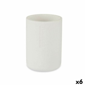 Support pour brosses à dents Blanc Résine 7,8 x 10,5 x 7,8 cm (6 Unités) de Berilo, Supports et distributeurs - Réf : S362809...