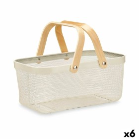 Panier Blanc Bois Métal 42,5 x 18 x 26,5 cm (6 Unités) de Kinvara, Boîtes - Réf : S3630661, Prix : 66,50 €, Remise : %