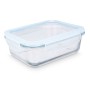 Fiambrera Transparente Silicona Vidrio de Borosilicato 1 L 22 x 7 x 16,5 cm (12 Unidades) de Vivalto, Almacenamiento de alime...