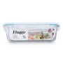 Boîte à lunch Transparent Silicone Verre Borosilicaté 1 L 22 x 7 x 16,5 cm (12 Unités) de Vivalto, Stockage des aliments - Ré...