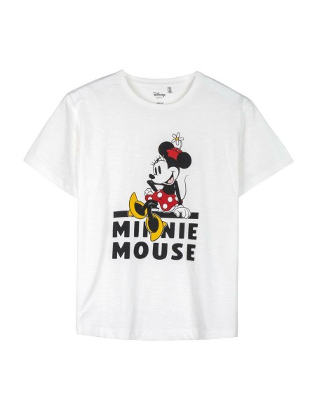 T-shirt à manches courtes femme Minnie Mouse Blanc | Tienda24 Tienda24.eu