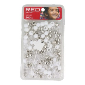 Glass beads Red Kiss Kiss L White Silver 240 Pieces by Red Kiss, Hair Pins - Ref: S4262732, Price: 3,97 €, Discount: %