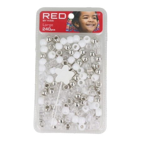 Glass beads Red Kiss Kiss L White Silver 240 Pieces by Red Kiss, Hair Pins - Ref: S4262732, Price: 3,99 €, Discount: %