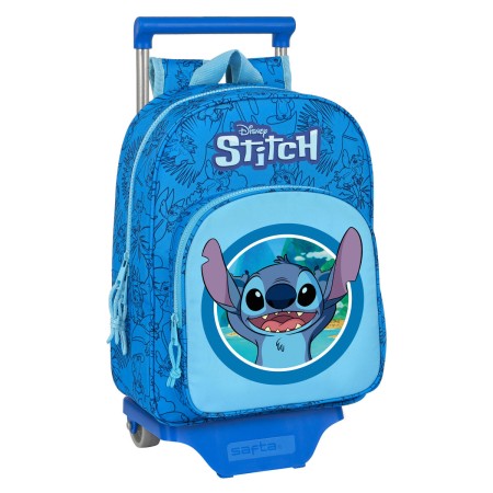 Mochila Escolar con Ruedas Stitch Azul 26 x 34 x 11 cm de Stitch, Mochilas infantiles - Ref: S4308514, Precio: 20,62 €, Descu...