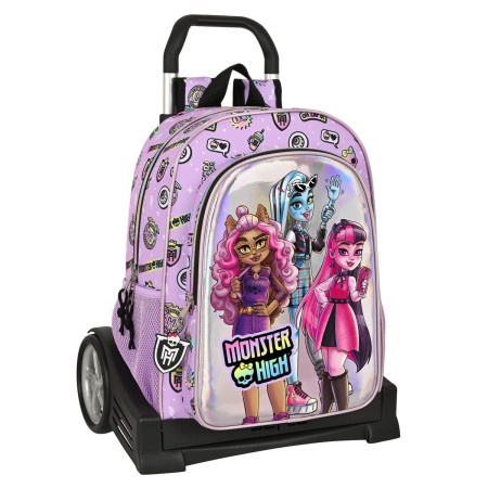 School Rucksack with Wheels Monster High Best boos Lilac 33 x 42 x 14 cm by Monster High, Children's Backpacks - Ref: S430860...