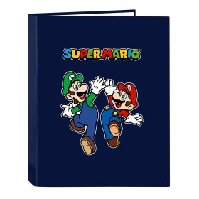 Reliure à anneaux Super Mario 26.5 x 33 x 4 cm Blue marine A4 de Super Mario, Classeurs - Réf : S4308702, Prix : 3,44 €, Remi...