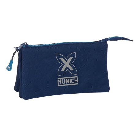 Trousse Fourre-Tout Triple Munich Nautic Blue marine 22 x 12 x 3 cm de Munich, Trousses - Réf : S4310166, Prix : 6,68 €, Remi...