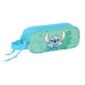 Trousse Fourre-Tout Double Stitch Aloha Turquoise 21 x 8 x 6 cm de Stitch, Trousses - Réf : S4310641, Prix : 9,38 €, Remise : %