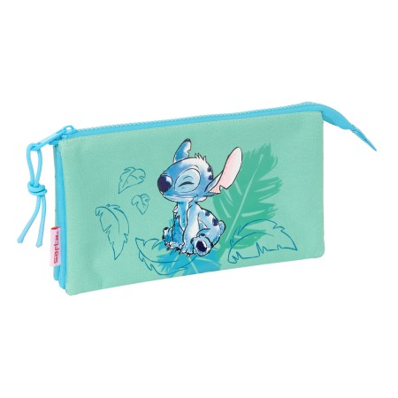 Triple Carry-all Stitch Aloha Turquoise 22 x 12 x 3 cm by Stitch, Pencil cases - Ref: S4310643, Price: 9,85 €, Discount: %