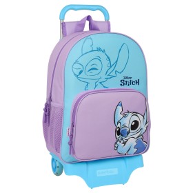 School Rucksack with Wheels Stitch Sweet Blue Lilac 33 x 42 x 14 cm by Stitch, Children's Backpacks - Ref: S4310665, Price: 5...