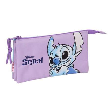 Trousse Fourre-Tout Triple Stitch Sweet Bleu Lila 22 x 12 x 3 cm de Stitch, Trousses - Réf : S4310668, Prix : 9,85 €, Remise : %