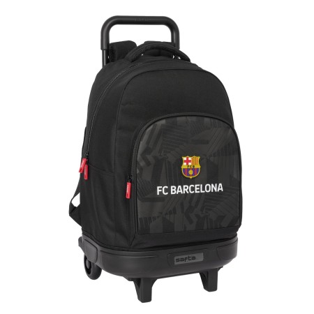 School Rucksack with Wheels F.C. Barcelona Black Black 33 x 45 x 22 cm by F.C. Barcelona, Children's Backpacks - Ref: S431133...