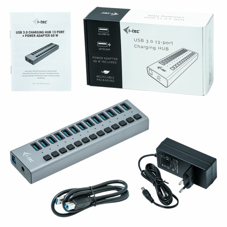 Hub USB i-Tec U3CHARGEHUB13  60W de i-Tec, Hubs USB - Réf : S55090345, Prix : 57,23 €, Remise : %