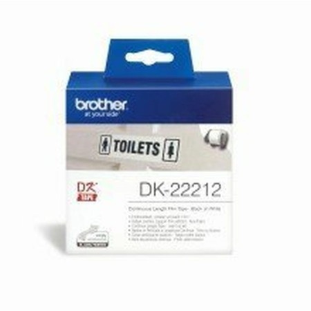 Continuous Film Tape Brother DK22212 Black/White White by Brother, Adhesive labels and stickers - Ref: S55099823, Price: 45,5...