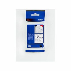 Laminated Tape for Labelling Machines Brother TZEFA3 Blue Blue/White 12 mm by Brother, Adhesive labels and stickers - Ref: S5...