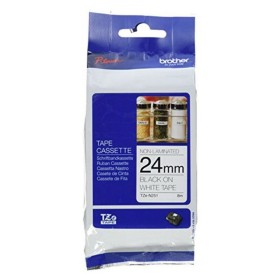 Laminated Tape for Labelling Machines Brother TZEN251 8 m White Black Black/White by Brother, Adhesive labels and stickers - ...