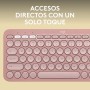 Clavier sans fil Logitech K380s Rose Espagnol Qwerty de Logitech, Claviers - Réf : S55247232, Prix : 43,75 €, Remise : %