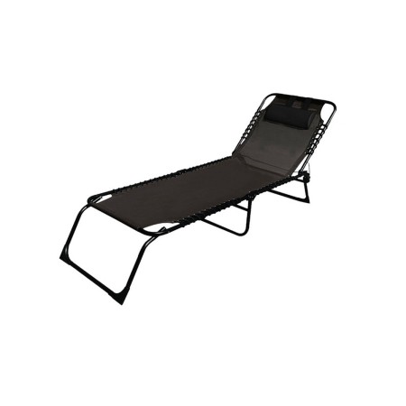 Marbueno Klappbarer Stahl Liegestuhl Mit Kissen Garten und Pool 190X58X27 cm Schwarz 10004 von Marbueno, Liegen - Ref: D14007...