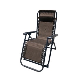 Marbueno Transat Pliable Acier Avec Coussin Jardin et Piscine 90X66X108 cm Gravité Zéro Marron 10007 de Marbueno, Chaises pli...