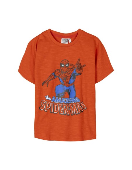 Camiseta de Manga Corta Infantil Spider-Man Naranja | Tienda24 Tienda24.eu