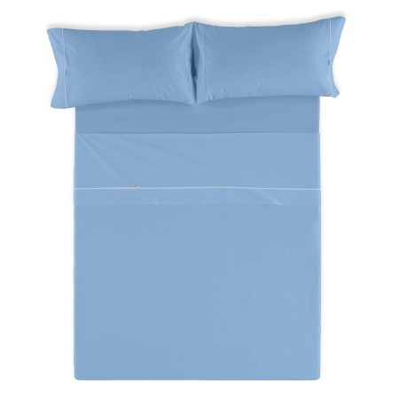 Bedding set Alexandra House Living Light Blue King size 4 Pieces by Alexandra House Living, Sheets and pillowcases - Ref: D16...