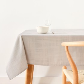 Tablecloth Grey Jacquard White (140 x 180 cm) | Tienda24 Tienda24.eu