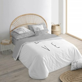 Capa nórdica Alexandra House Living Cinzento Pérola 180 x 220 cm | Tienda24 Tienda24.eu