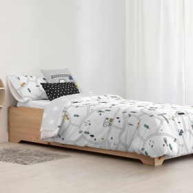 Copripiumino Kids&Cotton Brail Bianco 175 Fili 180 x 220 cm