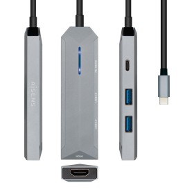 Hub USB-C Urban Factory MHC55UF Gris | Tienda24 Tienda24.eu