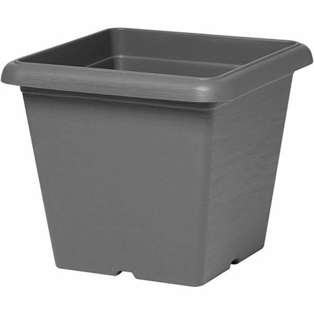 Plant pot Garden ID Anthracite Squared Stone effect 40 x 35 cm | Tienda24 - Global Online Shop Tienda24.eu