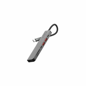 Hub USB Aisens ASUC-4P002-GR Gris 100 W (1 unidad) | Tienda24 Tienda24.eu