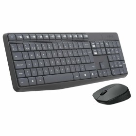 Clavier et souris sans fil Q-Connect KF17988 Noir Espagnol Qwerty | Tienda24 Tienda24.eu